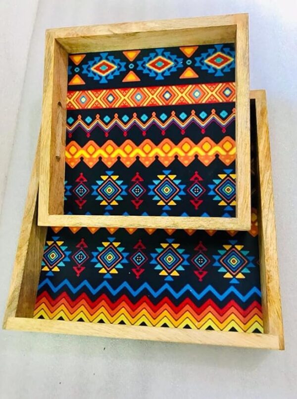 Wooden Serving Tray Set of 2 - Image 5