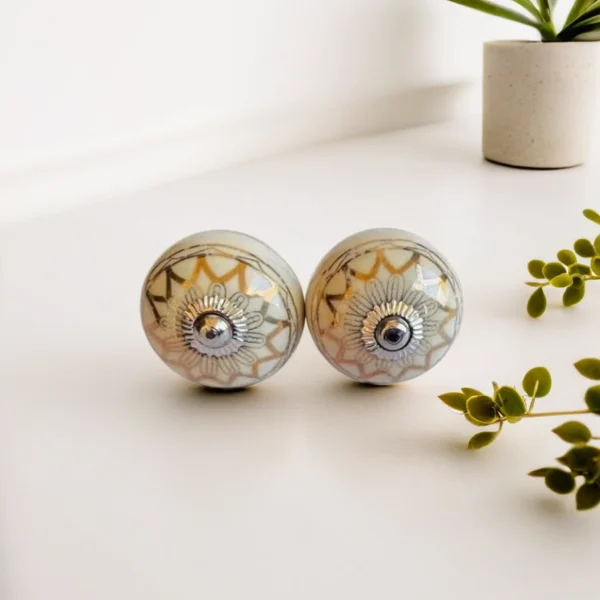 Round Ceramic Colorful knobs for Wardrobe Set of 2