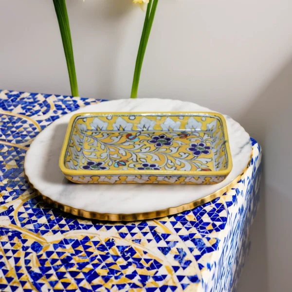 Ceramic Handmade Serving Tray (Yellow)