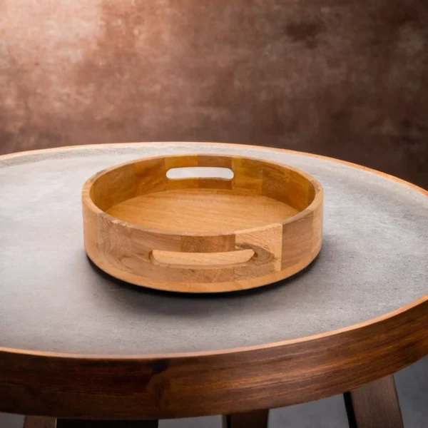 Handmade Round Wooden Serving Tray